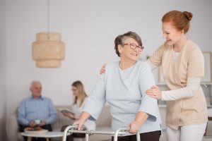 Aged care home facility resident and carer